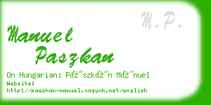 manuel paszkan business card